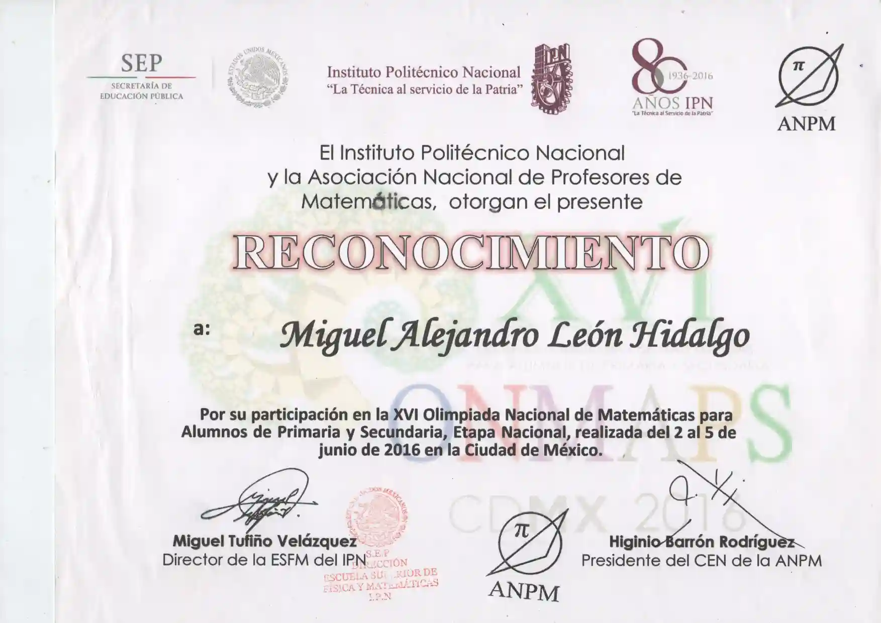 2016 State Mathematics Diploma